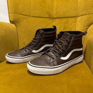 Men’s/Women’s High Top Brown Leather Vans